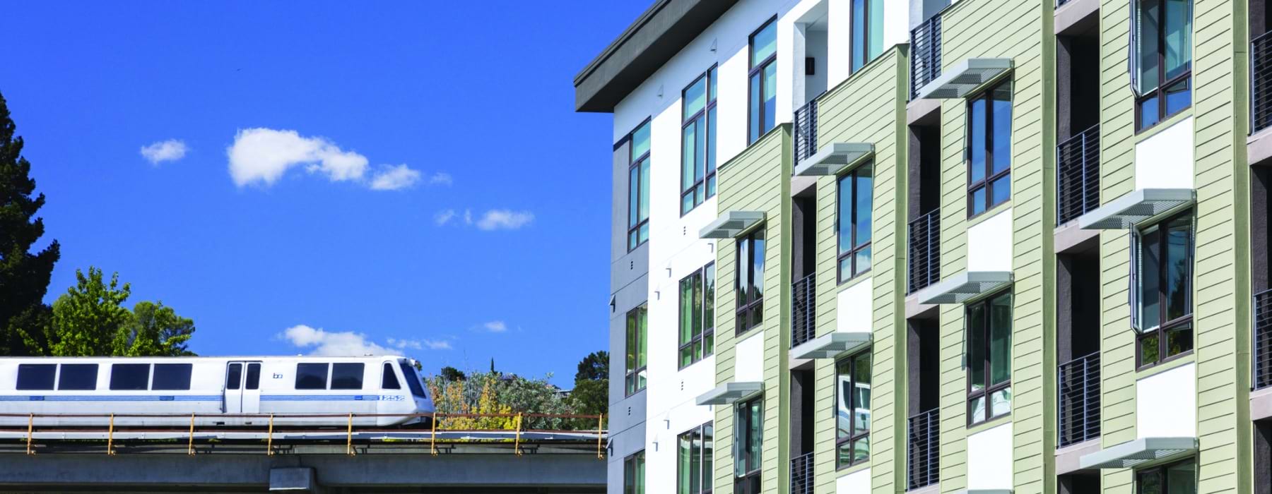 A building next to the BART Train in Walnut Creek