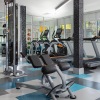 Fitness center with free weights, treadmills and ellipticals.